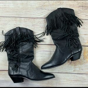 Dingo Black Fringe Cowboy boots 7.5